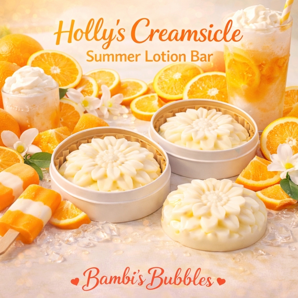 LAST ONE!  Holly's Creamsicle Hand Crafted Summer Lotion 3.5oz Bar